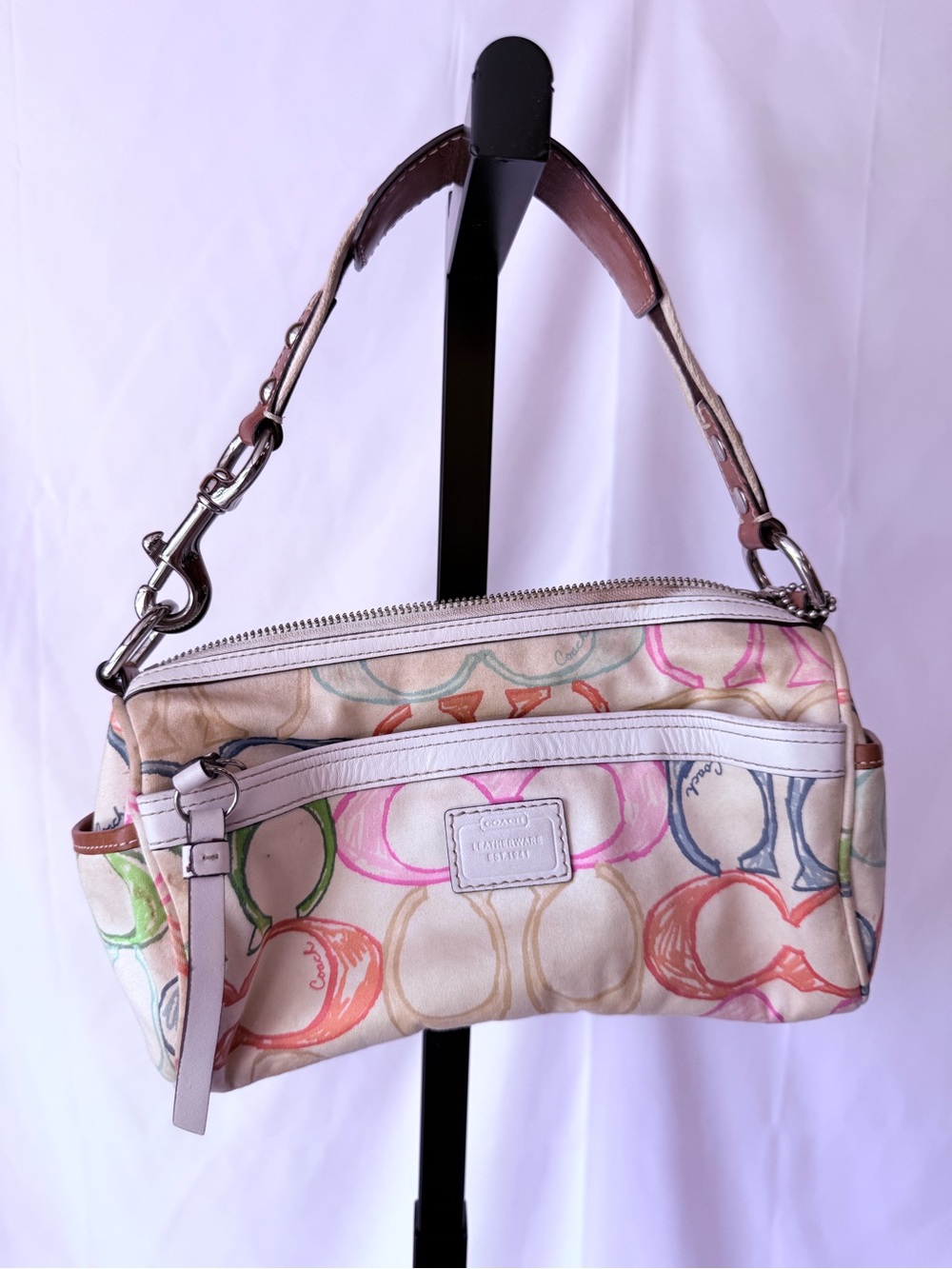 Coach Vintage Hamptons Scribble barrel shoulder bag Y2K